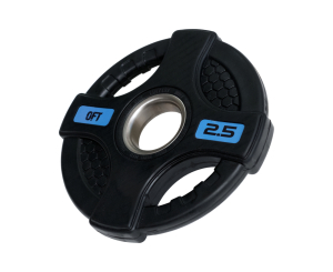 Диск олимпийский обрезиненный черный с двумя хватами Original FitTools FT-2HGP-2,5 2,5 кг