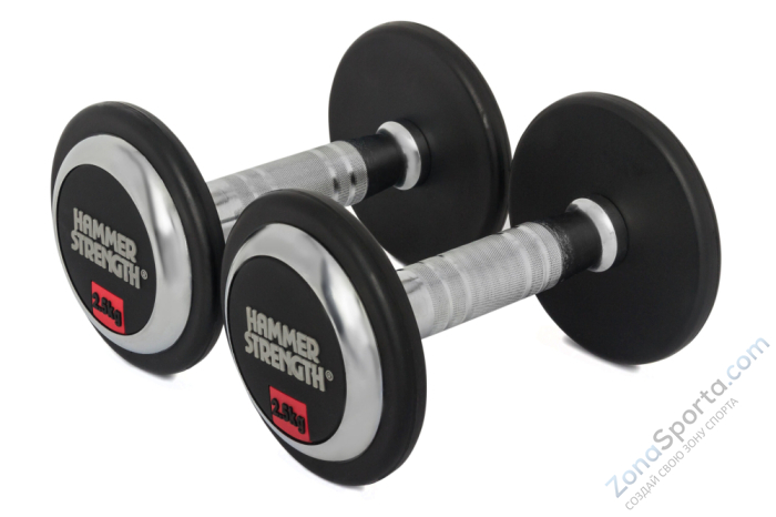 Набор обрезиненных гантелей Hammer Strength 5 пар (27,5 – 37,5 кг)